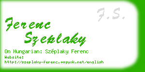 ferenc szeplaky business card