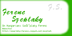 ferenc szeplaky business card